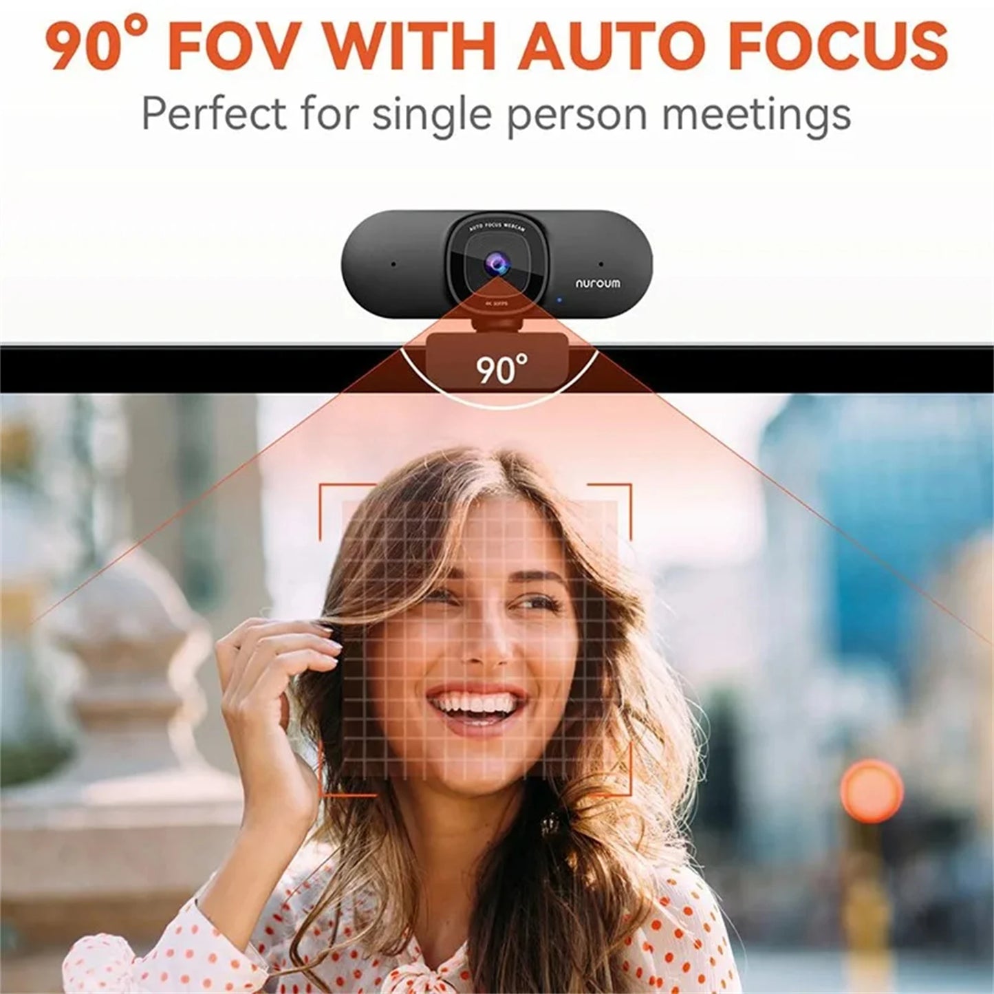 NUROUM V32AF 4k Full Hd PC Camera Webcam Ai Noise Canceling & Farming Conference Podcast Camera Web Cameras For Conference Room