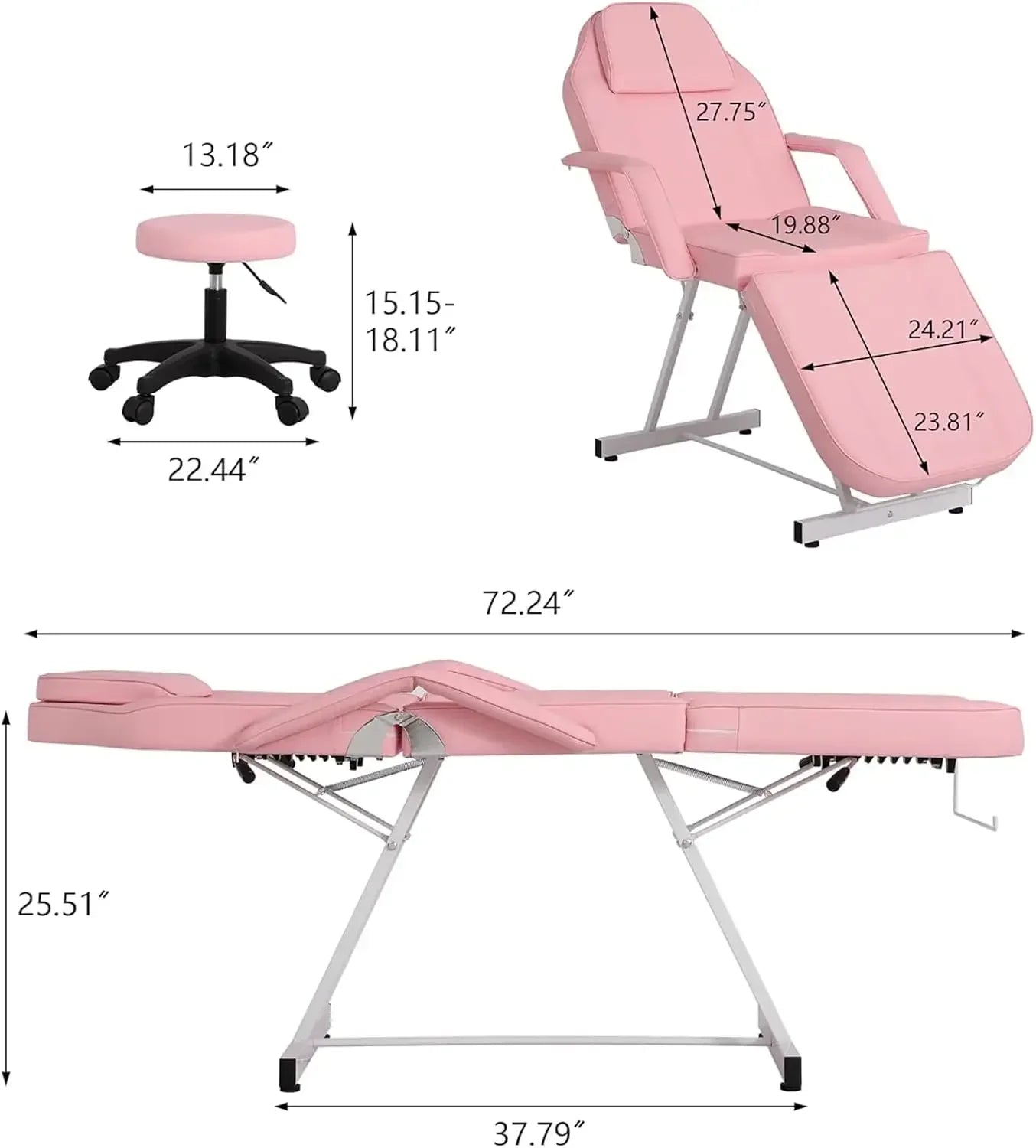 Multipurpose Spa Table With Hydraulic Stool And Chair