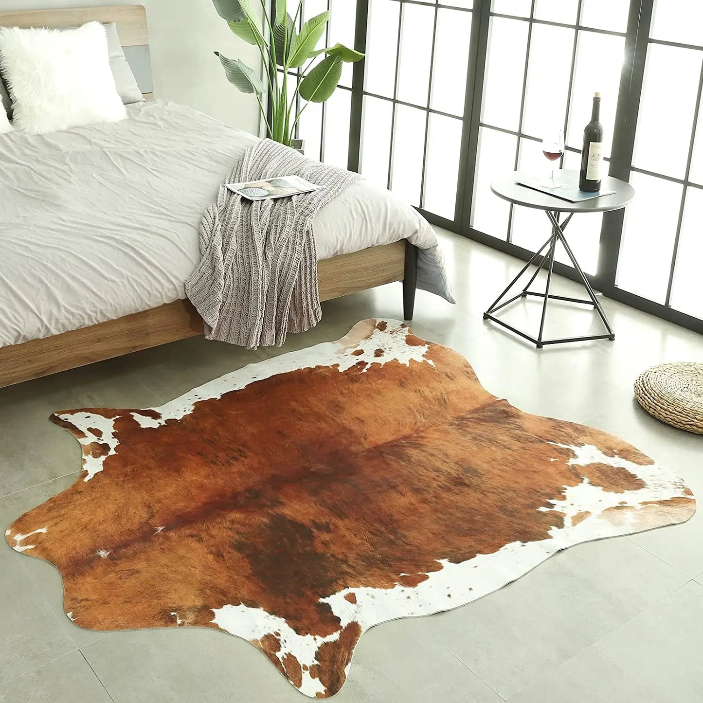 Faux Cowhide Animal Print Rug For Living Room Bedroom