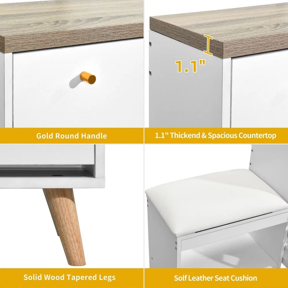 Modern Flip Drawer Shoe Cabinet With Bench And Adjustable Storage