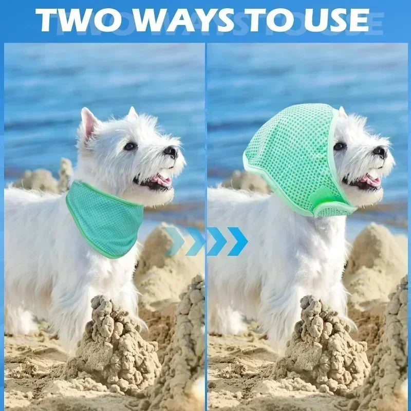 Summer Cooling Dog Collar Bandana for Heat Relief and Comfort