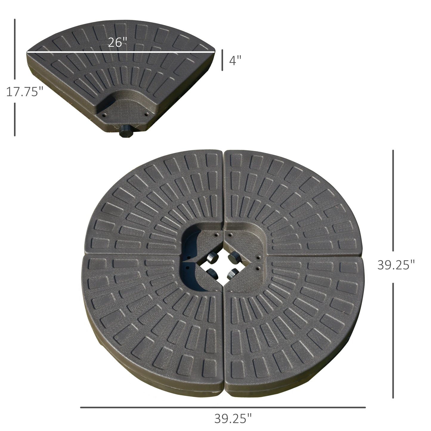 Heavy-Duty 4-Piece Cantilever Umbrella Base – Up to 220 lb