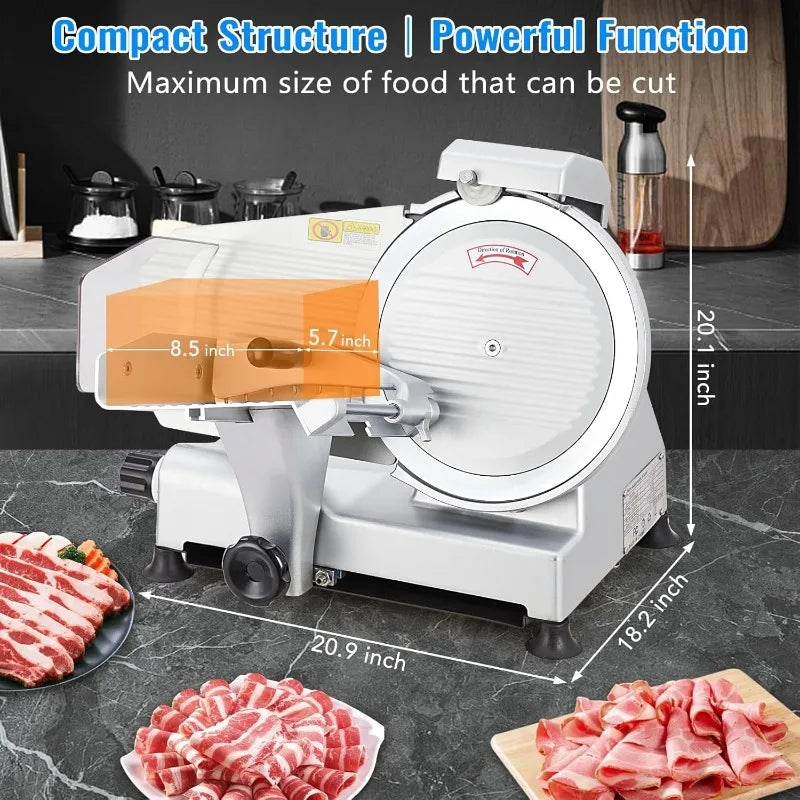 Electric Meat Slicer With Adjustable Thickness Sharp Blade