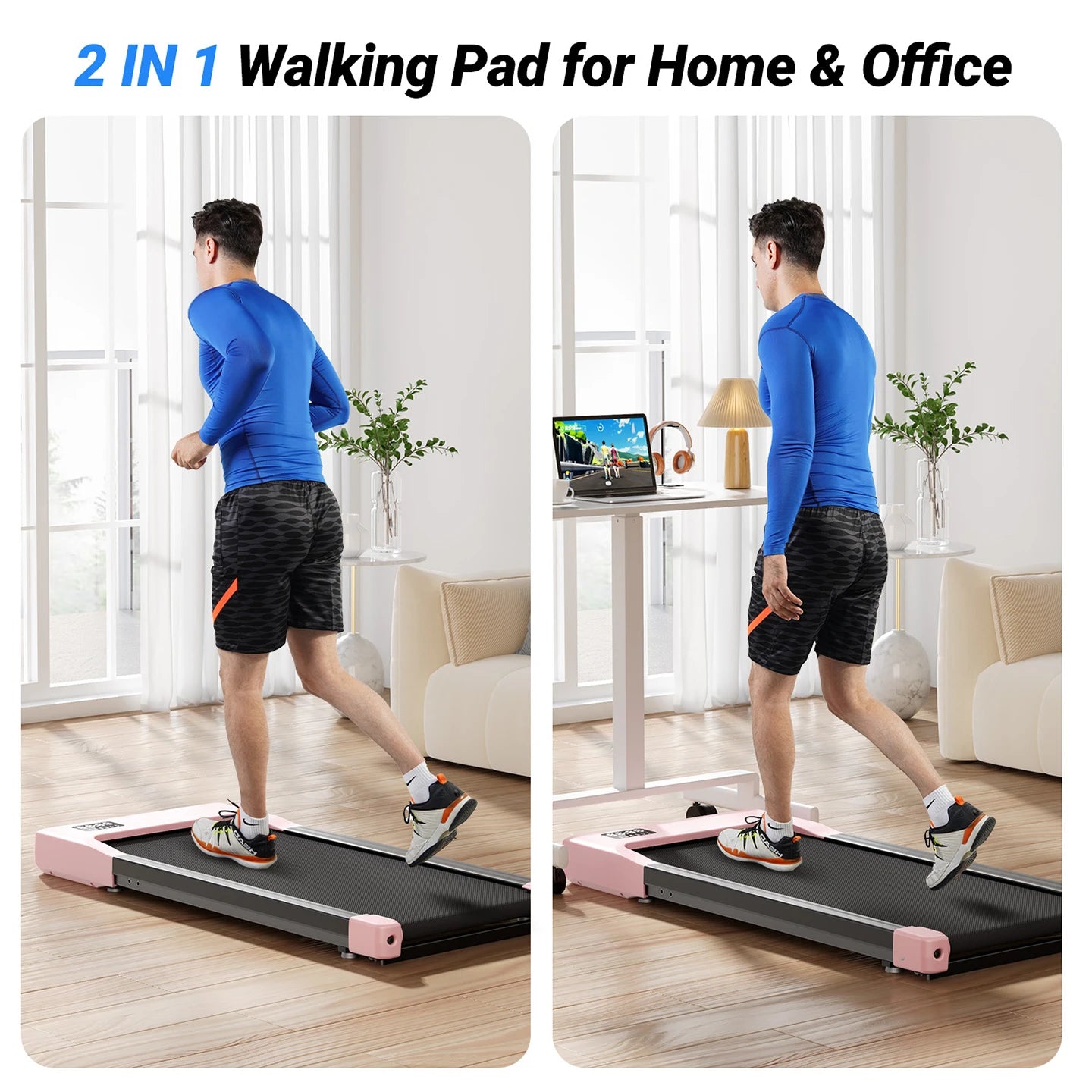 Portable Under Desk Treadmill with Remote Control for Home Office