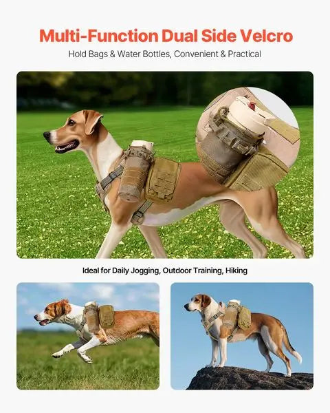 Adjustable Tactical Dog Harness for Large Dogs No Pull Design