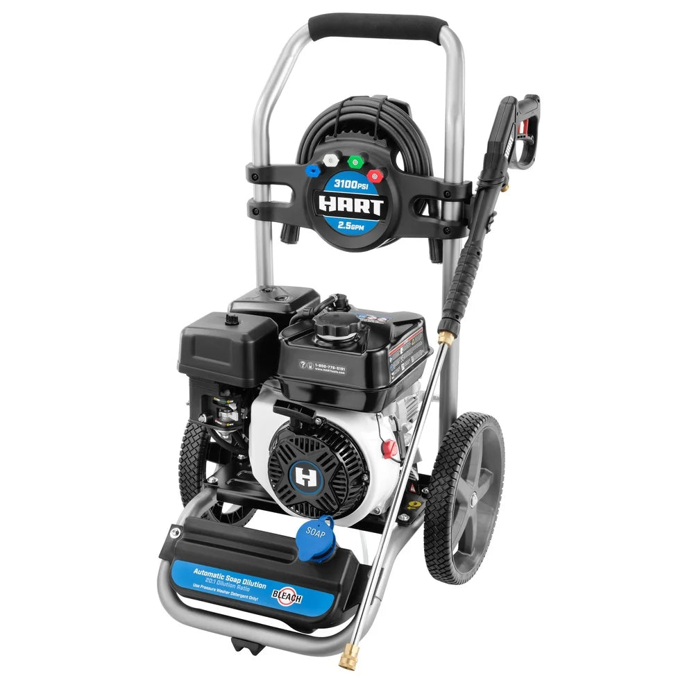 Gas Powered Pressure Washer With Onboard Storage And Nozzles