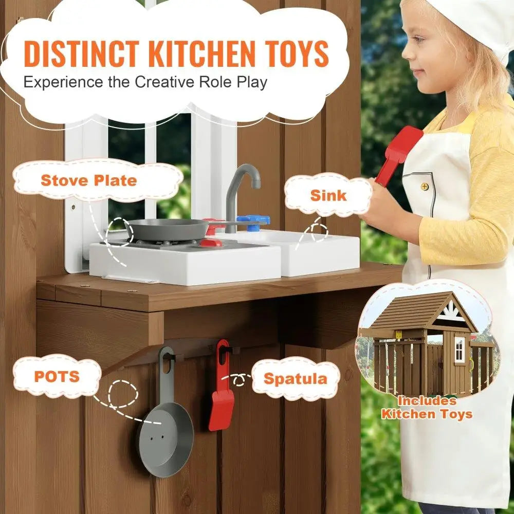 Wooden Swing Set 9 In 1 Outdoor Adventure Playground