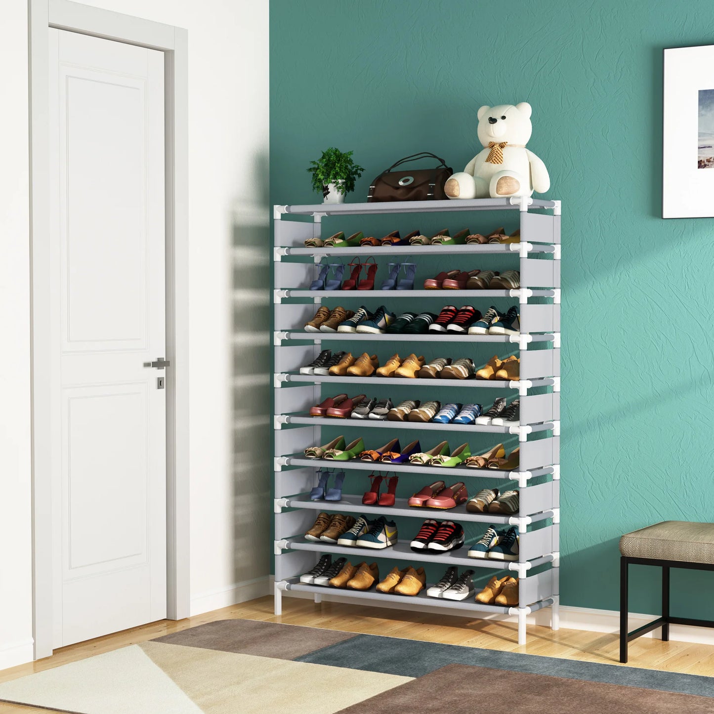 Tribesigns Space Saving Metal Shoe Rack Organizer