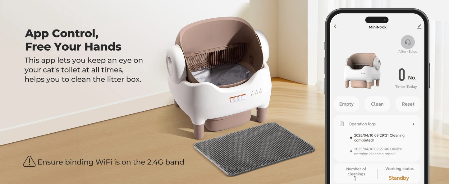 Automatic Self Cleaning Cat Litter Box with Smart APP Control