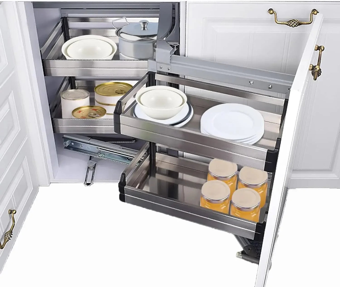 Pull Out Kitchen Cabinet Organizer with Soft Close Mechanism