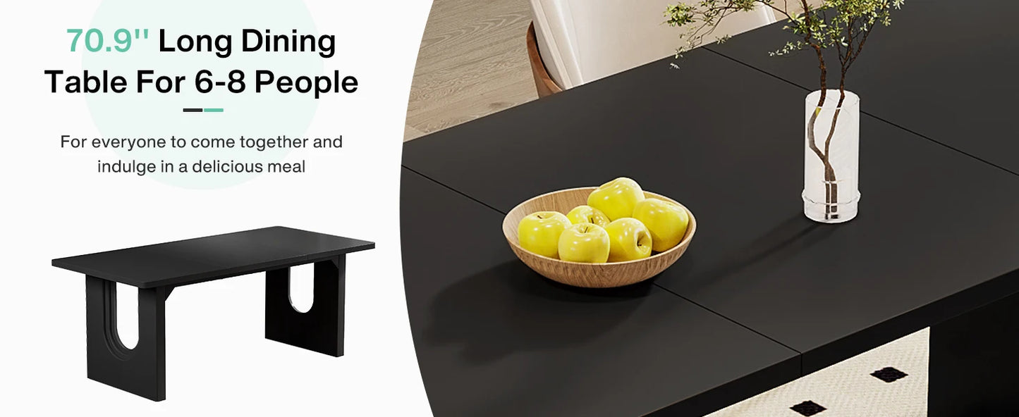 Tribesigns Modern Wood Pedestal Dining Table For Six