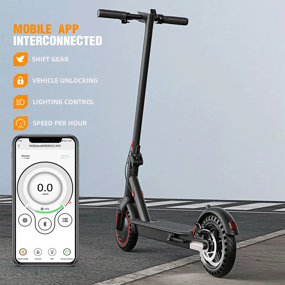 Foldable Electric Scooter with Dual Brake System and APP Support