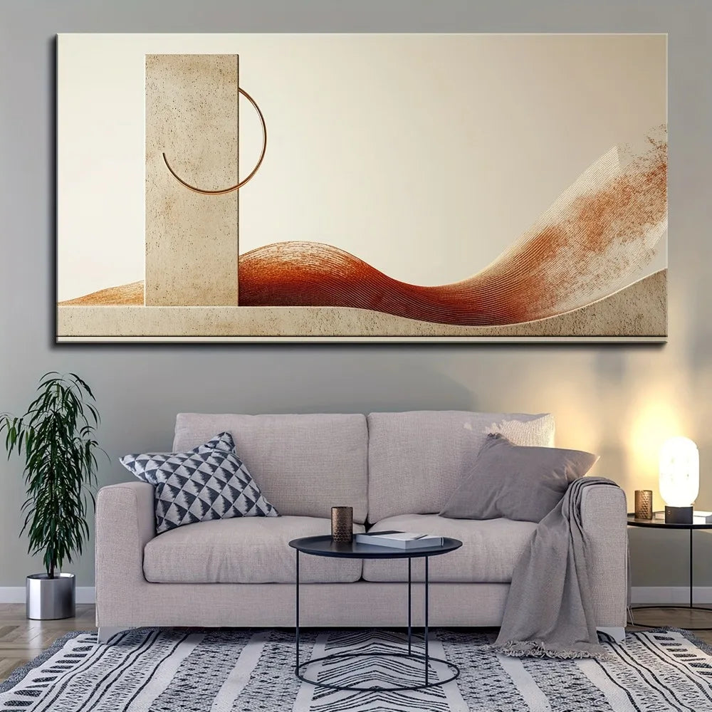 Nordic Geometric Poster With Solid Pine Wood Frame