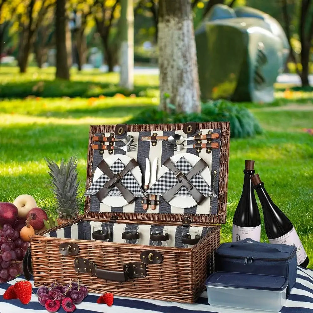 Willow Picnic Basket Set for Perfect Outdoor Adventures
