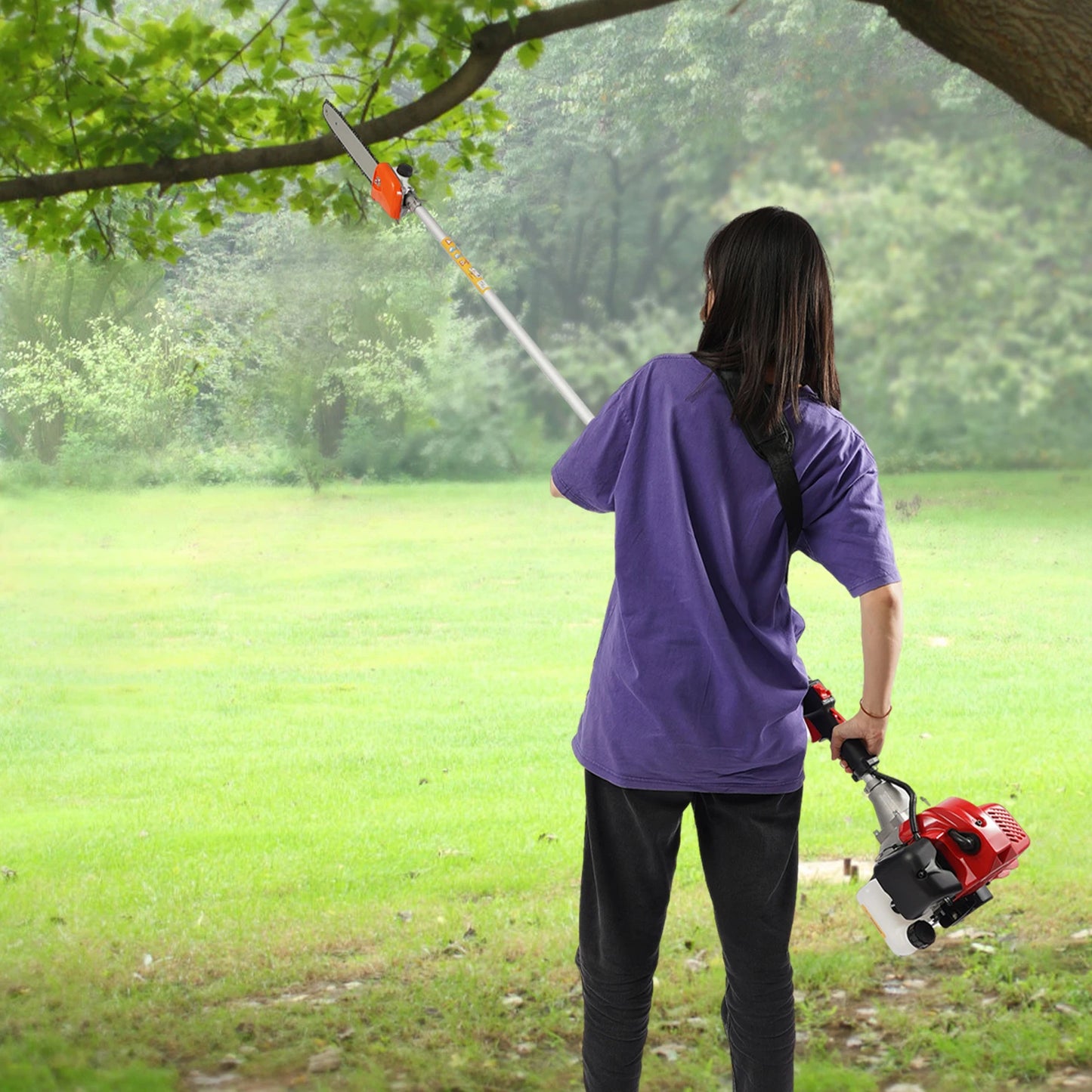 Efficient Garden Trimmer With Adjustable Pole Chain Saw