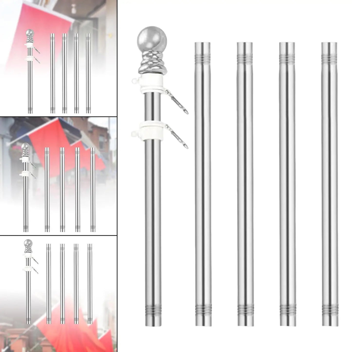 Flag Pole Guide Banner Set For Commercial Poles And Yachts