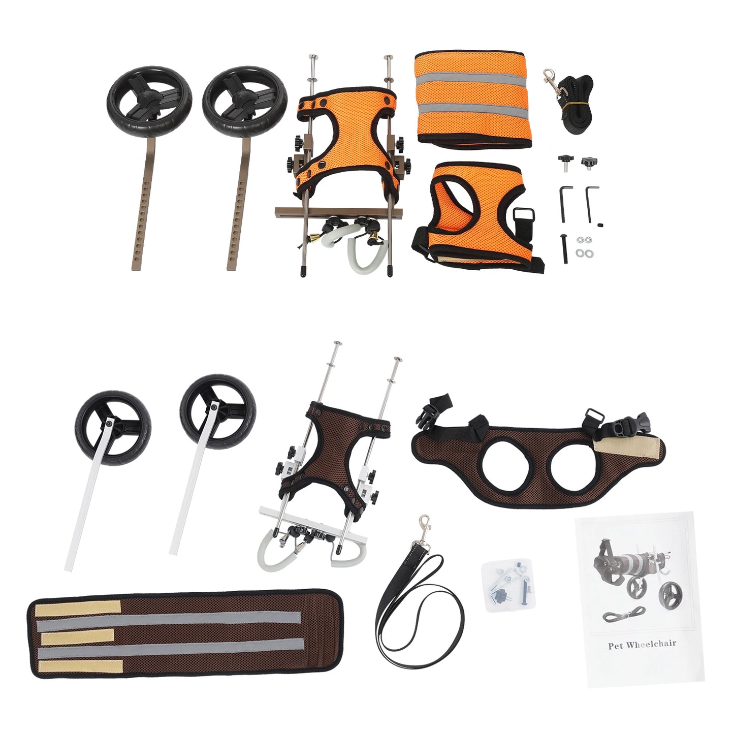 Adjustable Pet Wheelchair For Back Legs Aluminum Frame