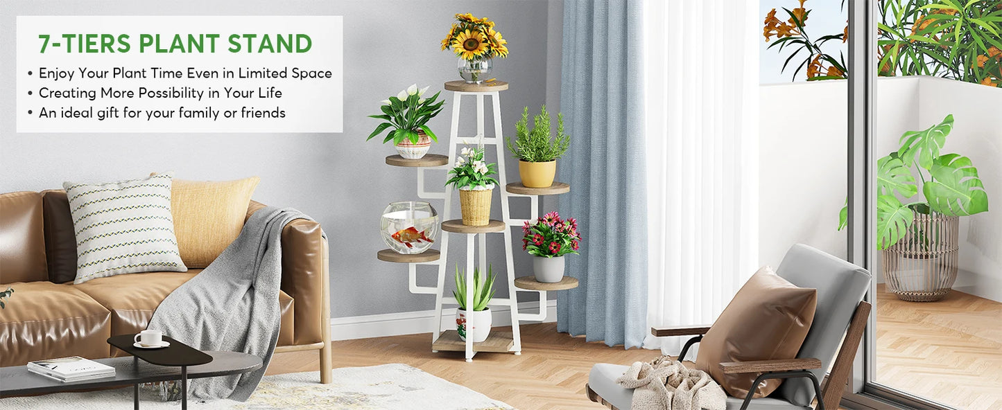 Tribesigns Multi Tier Indoor Plant Stand Wooden Corner Shelf
