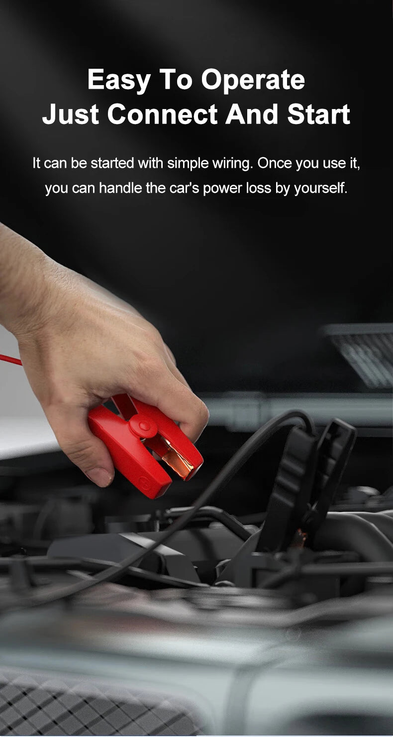 EAFC 2000A Car Jump Start Power Bank 12V Mini Emergency Starter Starter Battery Booster For 6L/4L Car Emergency Starter