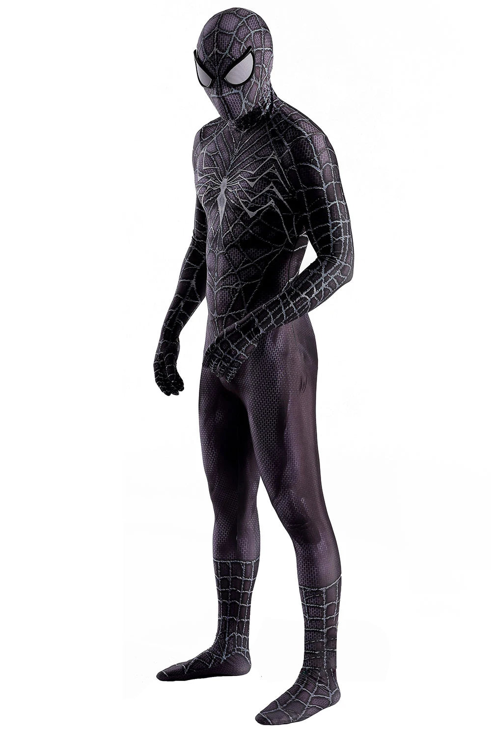 Black Venom Spider Web Hero Costume for Halloween Parties