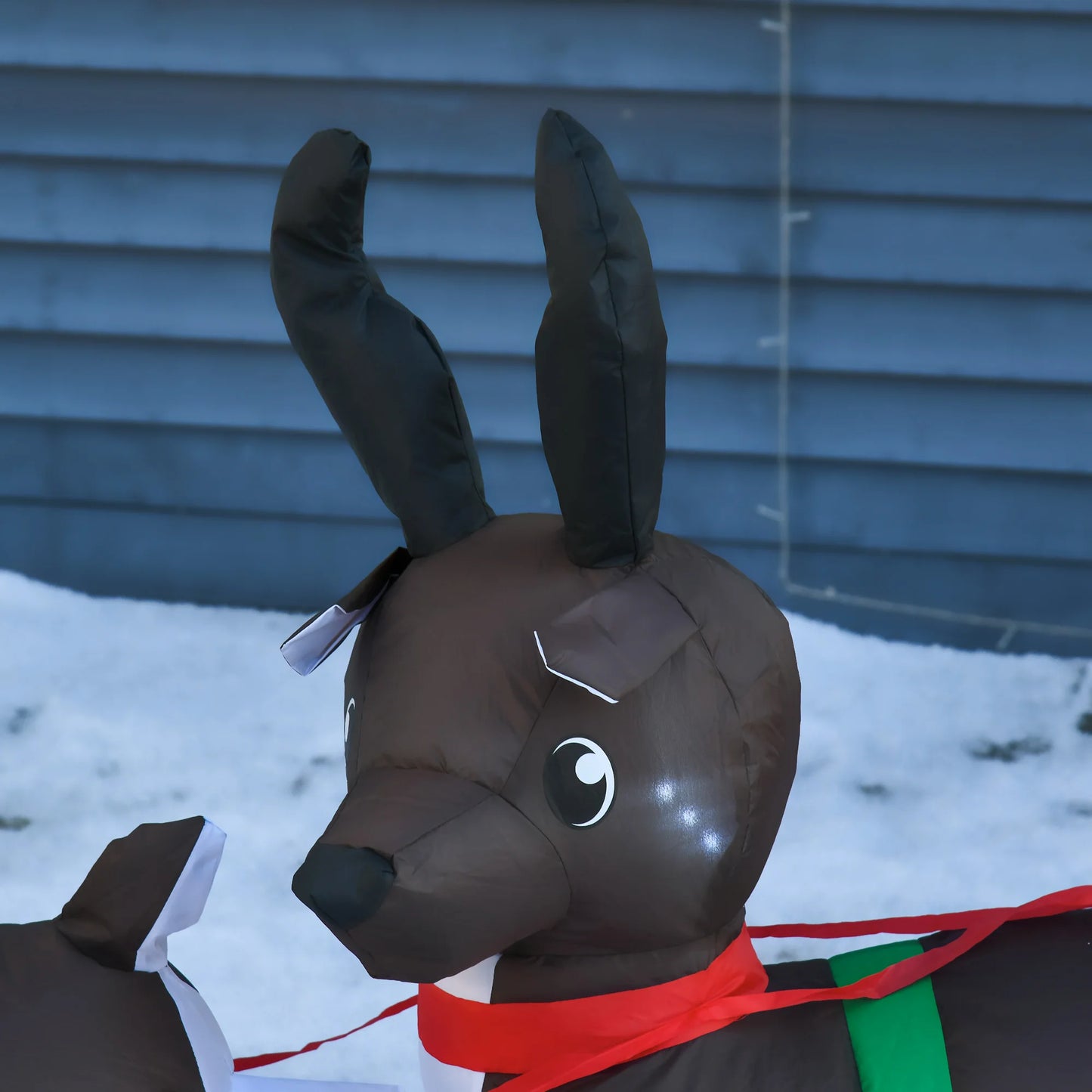 Self Inflating Santa Claus Sleigh And Reindeer Scene