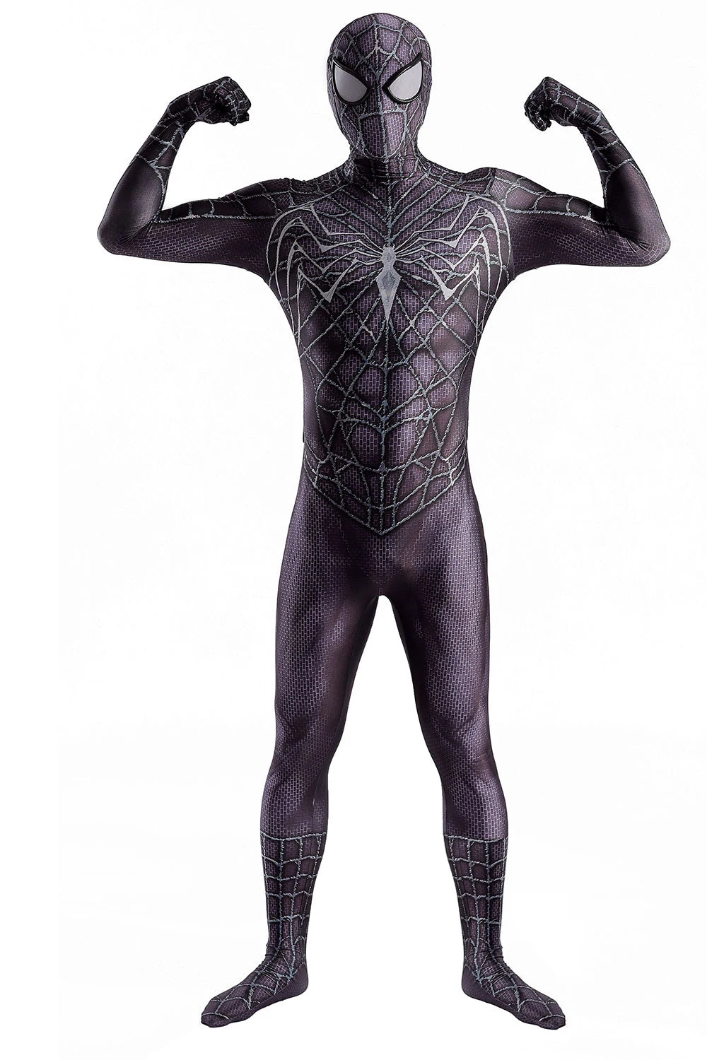 Black Venom Spider Web Hero Costume for Halloween Parties
