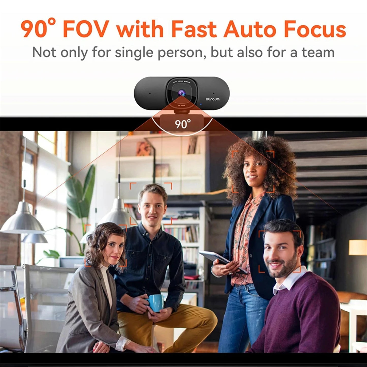 NUROUM V32AF 4k Full Hd PC Camera Webcam Ai Noise Canceling & Farming Conference Podcast Camera Web Cameras For Conference Room