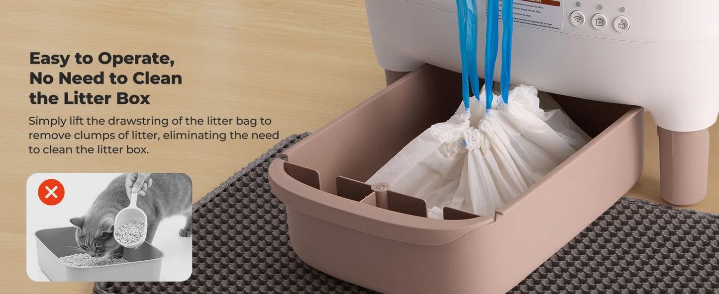 Automatic Self Cleaning Cat Litter Box with Smart APP Control