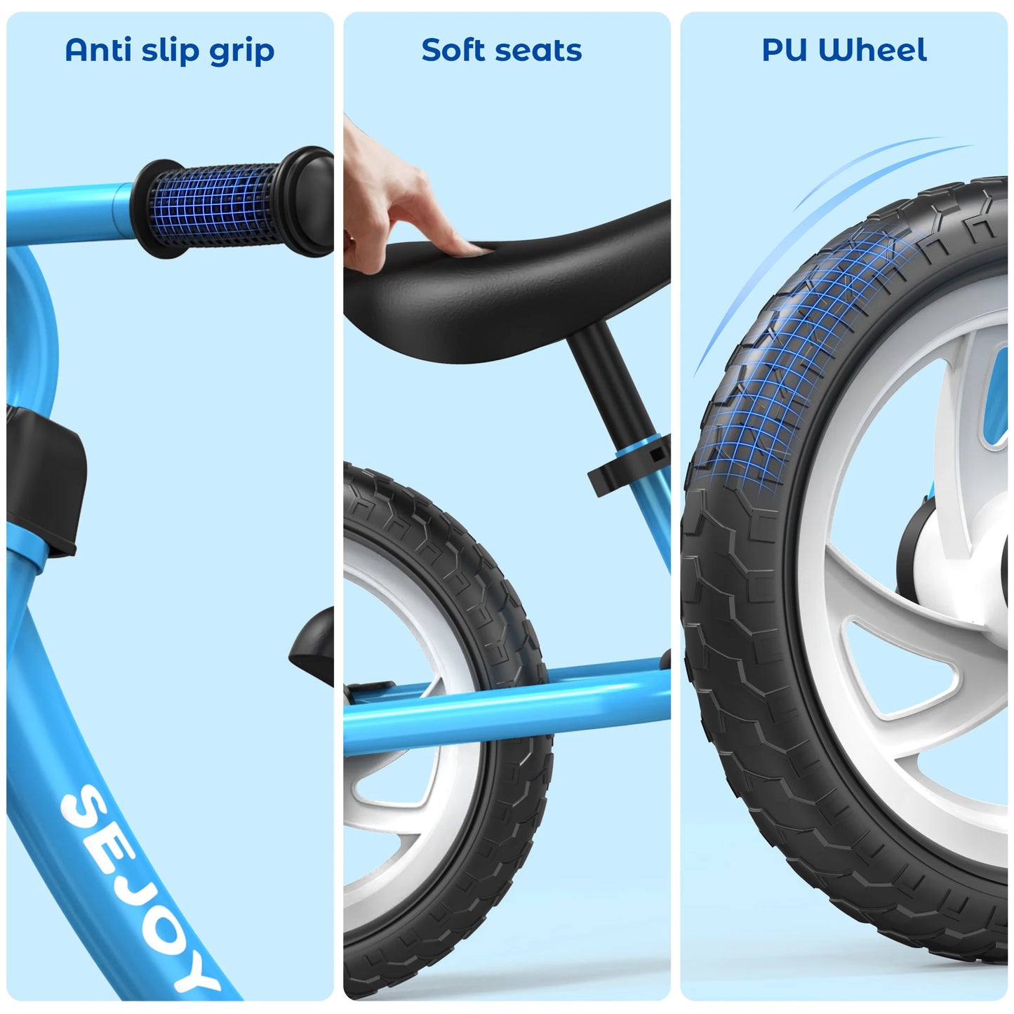 SEJOY Balance Bike for Kids Toddler Training Bicycle Saddle Height Adjustable for Ages 2-6 Years Old Outside Bike Toy Scooter