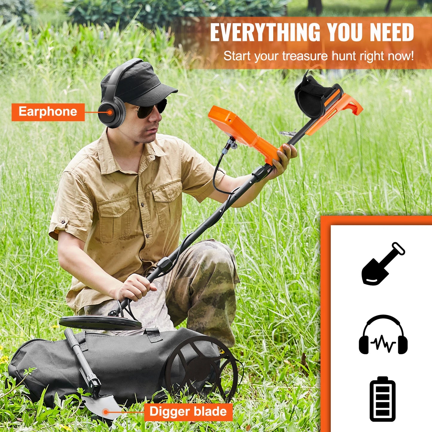 SucceBuy Professional Waterproof Metal Detector for Treasure Hunting