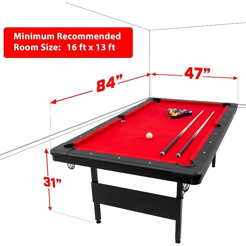 Portable Billiards Table Complete Set with Cues and Balls