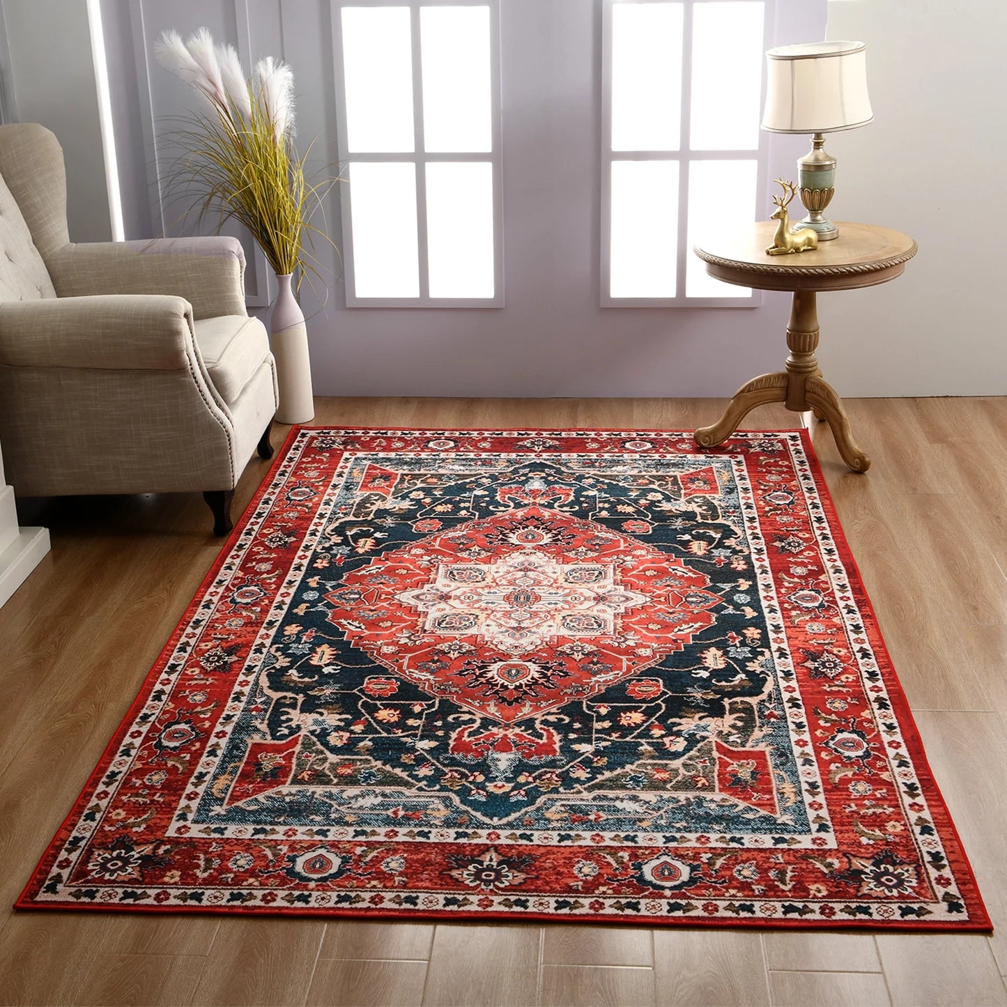 Boho Vintage Washable Non-Slip Soft Accent Bedroom Rug