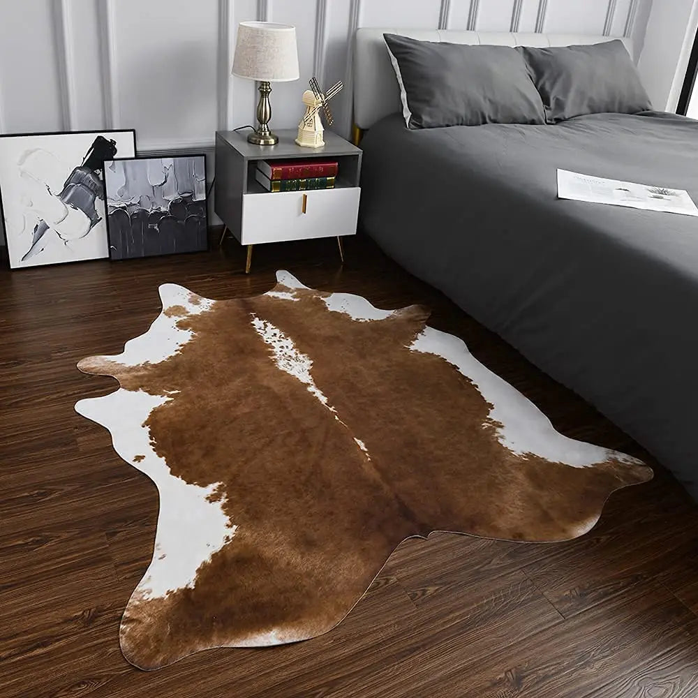 Faux Cowhide Animal Print Rug For Living Room Bedroom