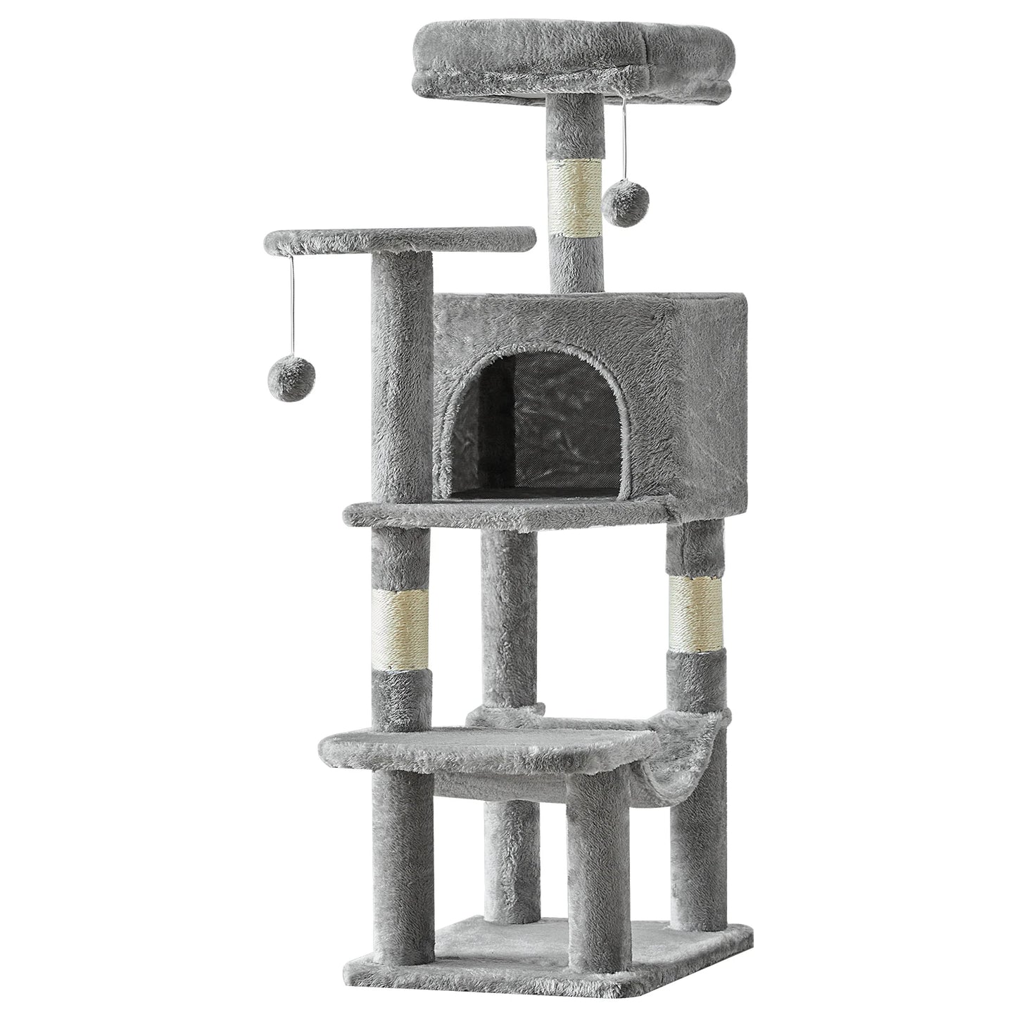 Multi Level Cat Tree With Scratching Posts For Indoor Cats