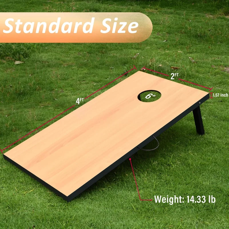 Cornhole Set, Tailgate/Regulation Size Cornhole Boards with 8 Bean Bags and Carrying Case, 3x2/4x2 Corn Hole Outdoor Game Toss B