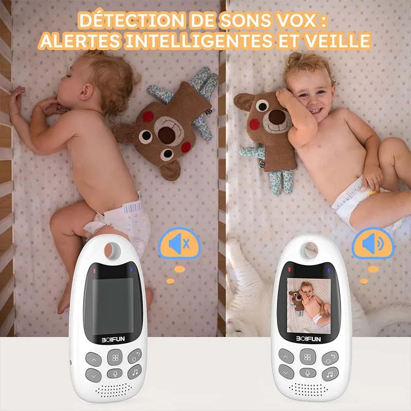 BOIFUN 480P Baby Monitor Camera, Video Baby Phone, Night Vision, VOX, Two-Way Communication, Temperature Sensor, Rechargeable