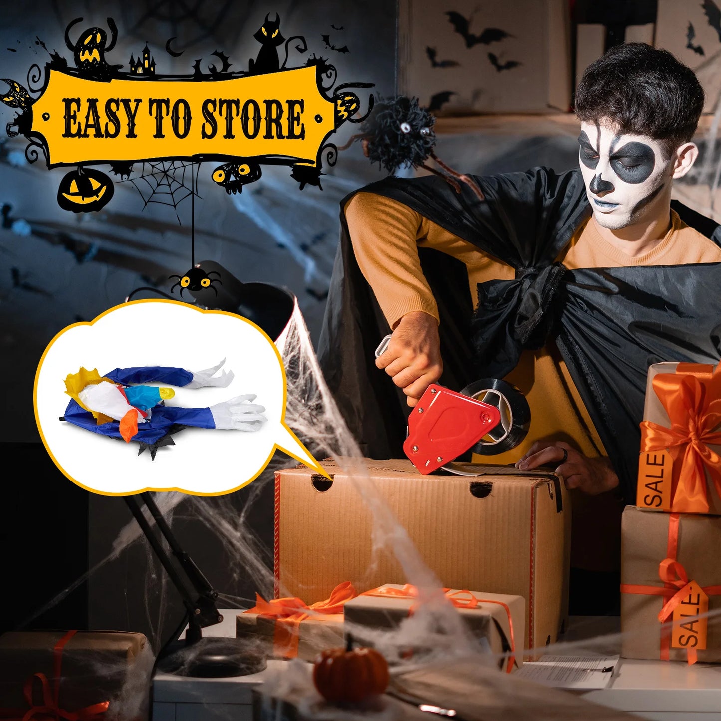 Halloween Inflatable Clown Breaking Through Window Outdoor Decoration