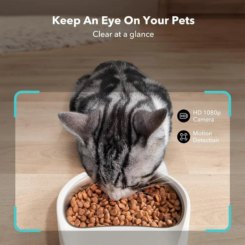 Automatic Cat Feeder Camera 1080P Night Vision Audio