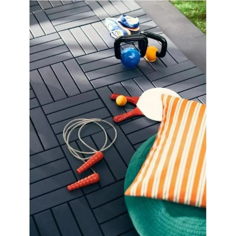 Interlocking Plastic Deck Tiles for Outdoor Patio and Balcony
