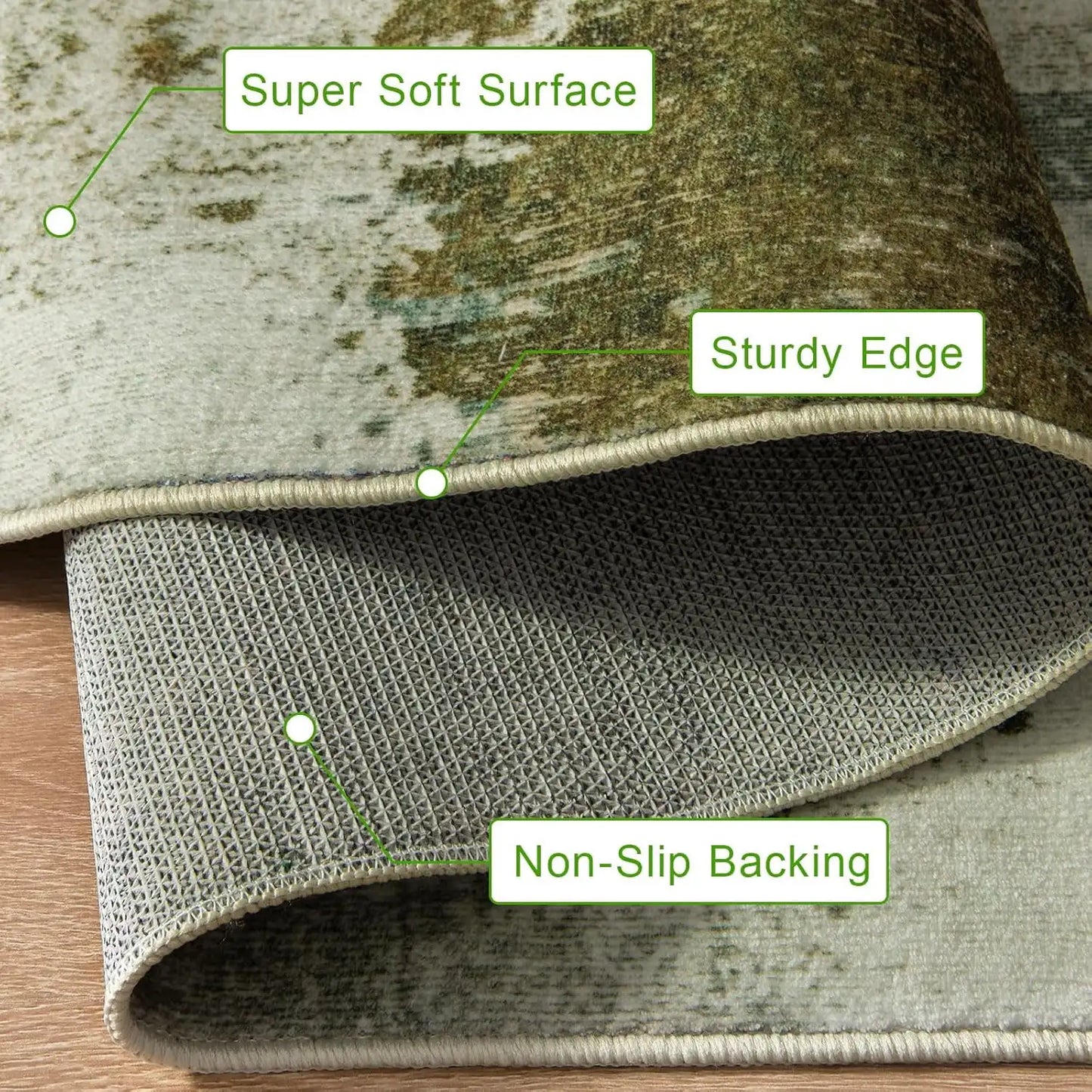Machine Washable Non Slip Vintage Area Rug for Living Room