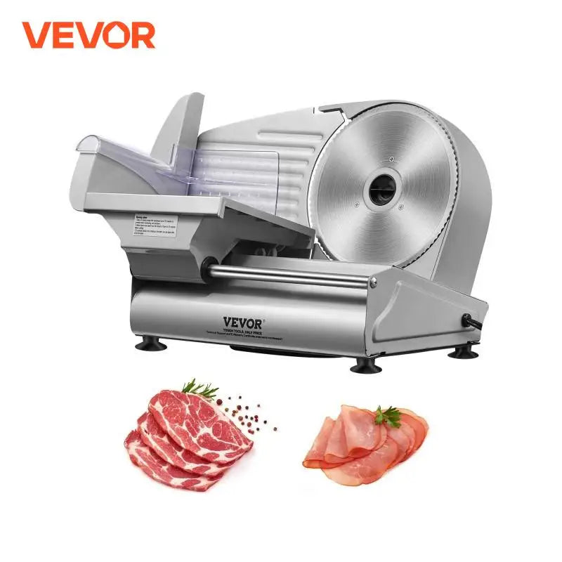 Electric Deli Food Slicer with Adjustable Thickness and Stainless Steel Blade