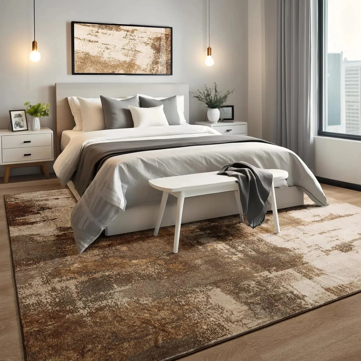 Machine Washable Non Slip Vintage Area Rug for Living Room