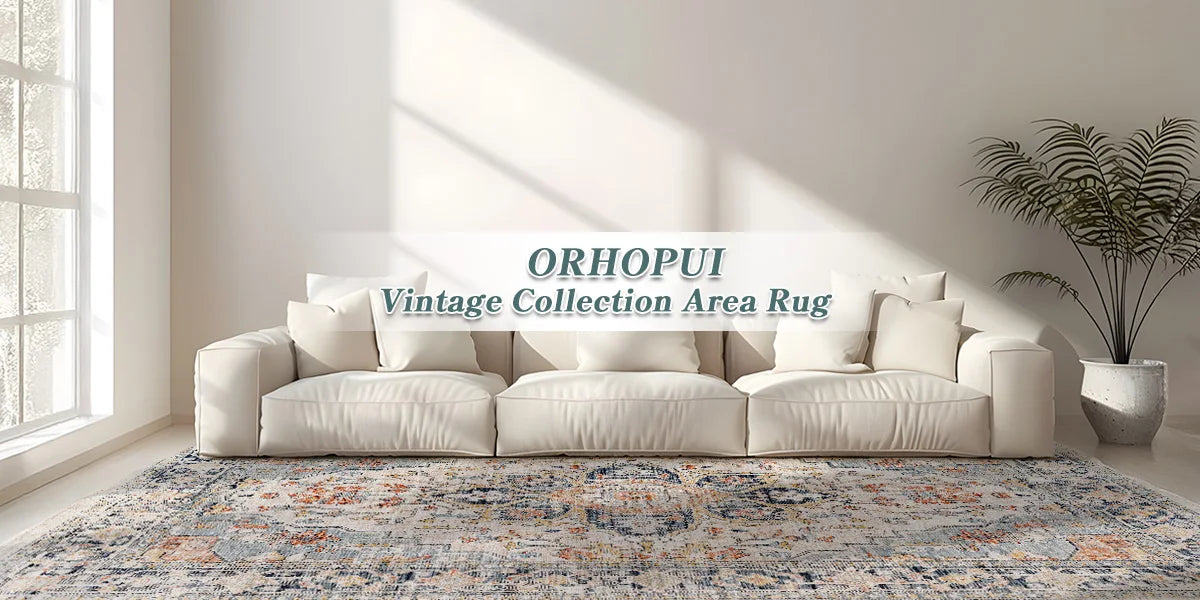 Vintage Boho Washable Non Slip Area Rug Kilim Style