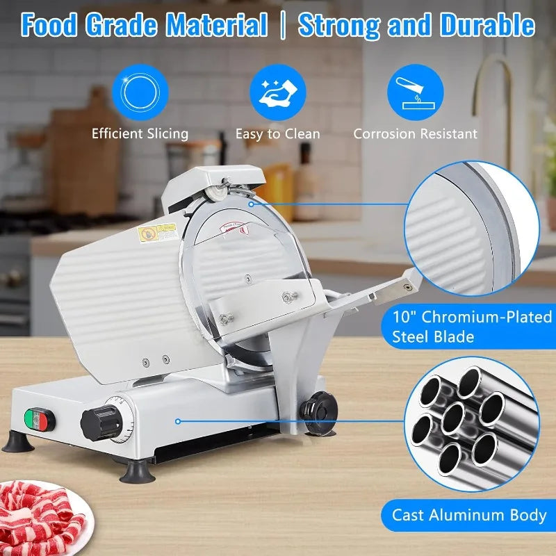 Electric Meat Slicer With Adjustable Thickness Sharp Blade