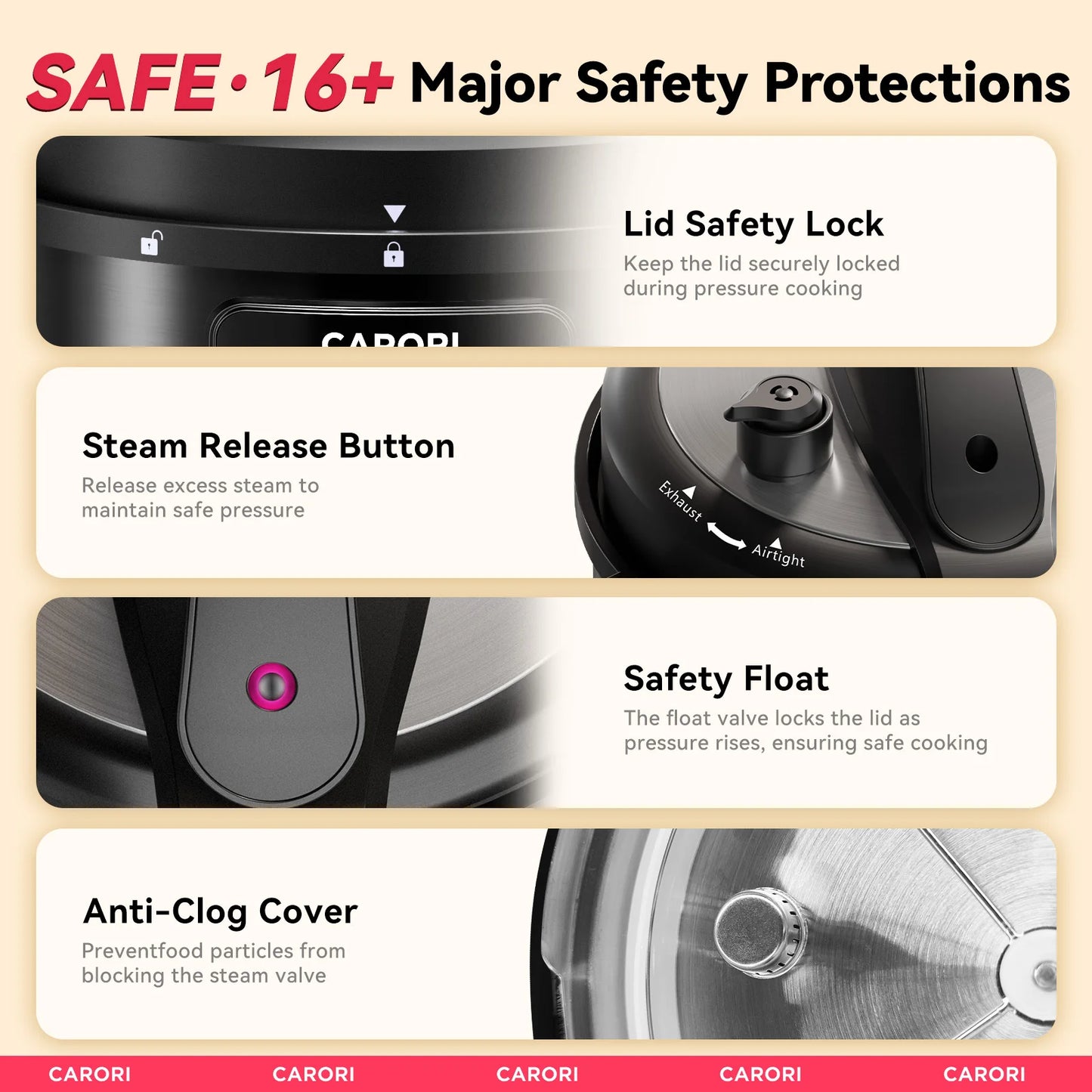 Carori 12-In-1 Electric Pressure Cooker Multicooker With Slow Cooking