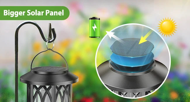 4 Pack Solar Lanterns With Flickering Flame For Outdoor Decor