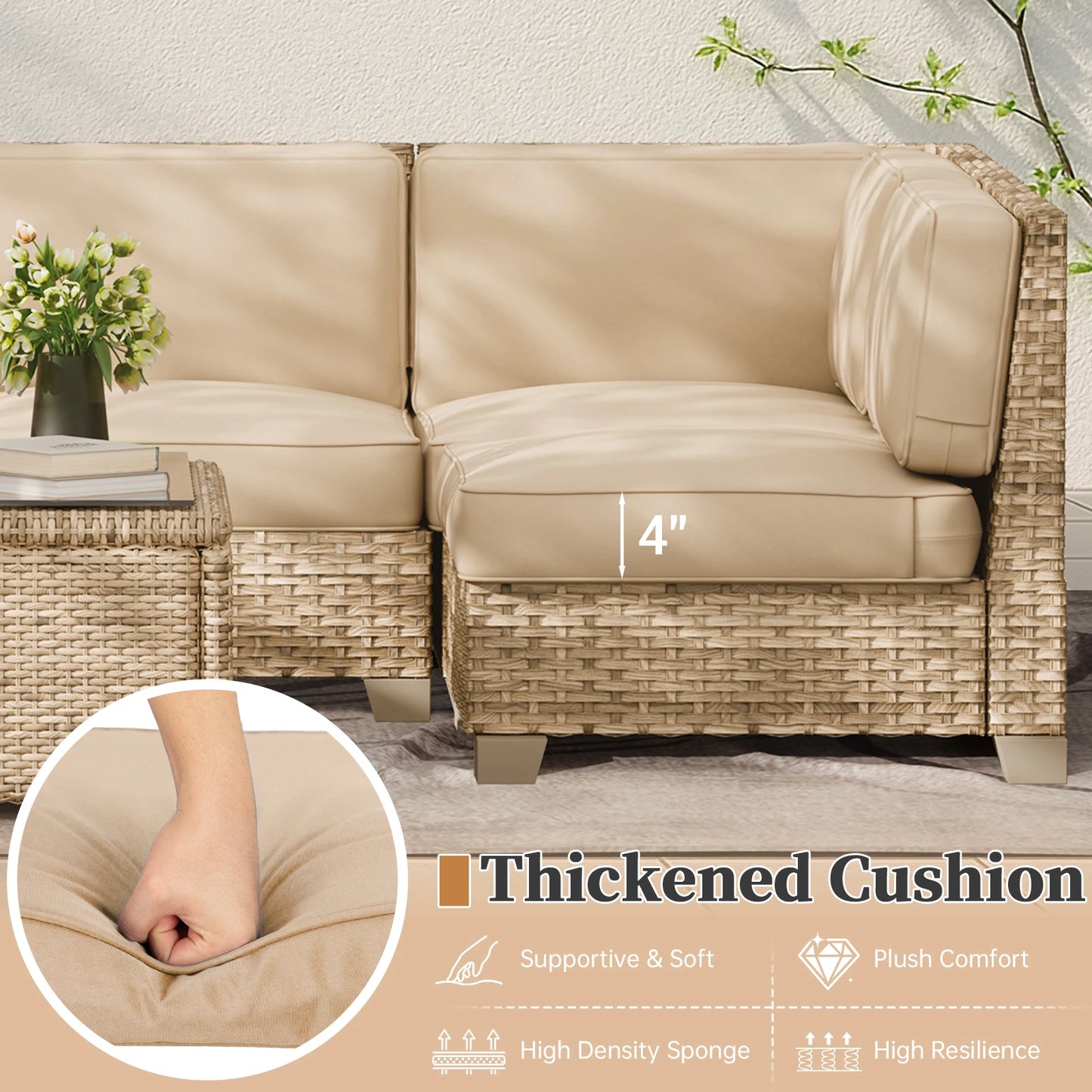 Sofa Cushion Set Waterproof High Density Foam For Outdoor Use
