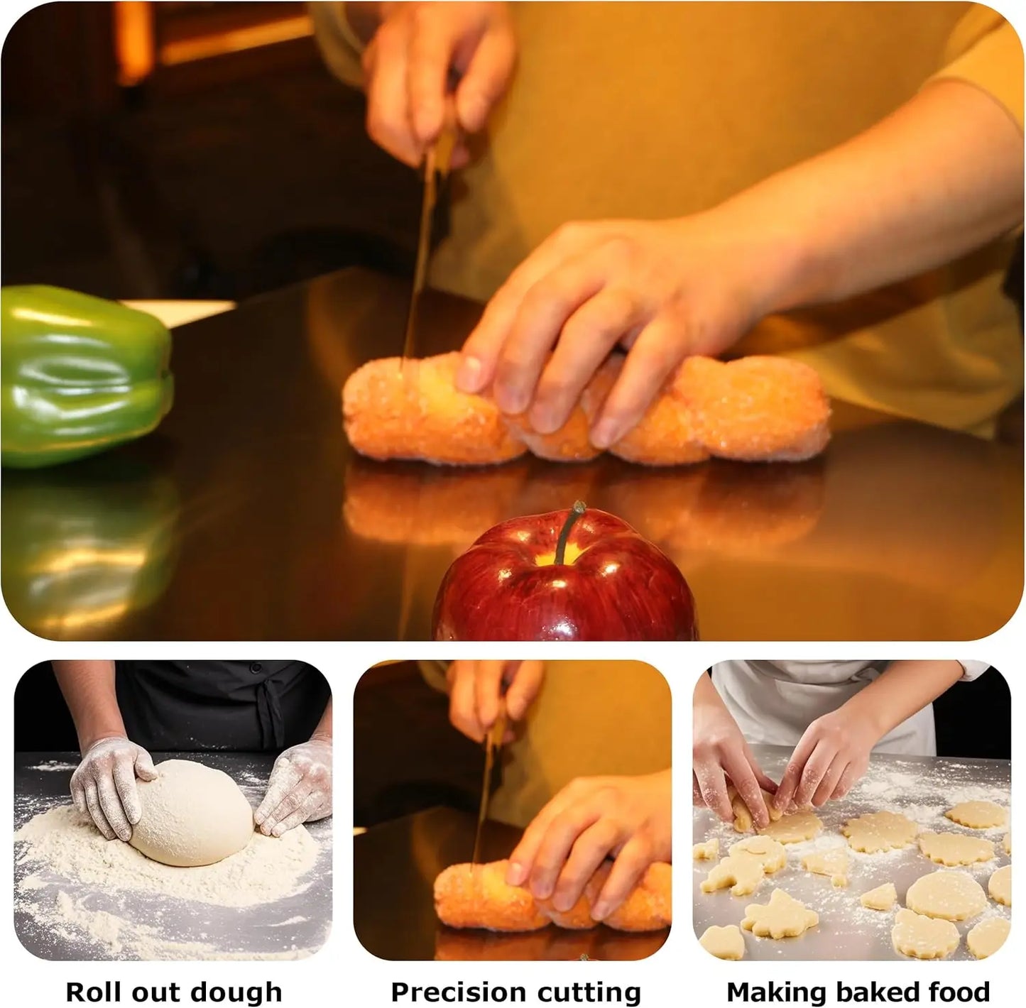 Premium Stainless Steel Cutting Board Durable Kitchen Hygienic Work Surface