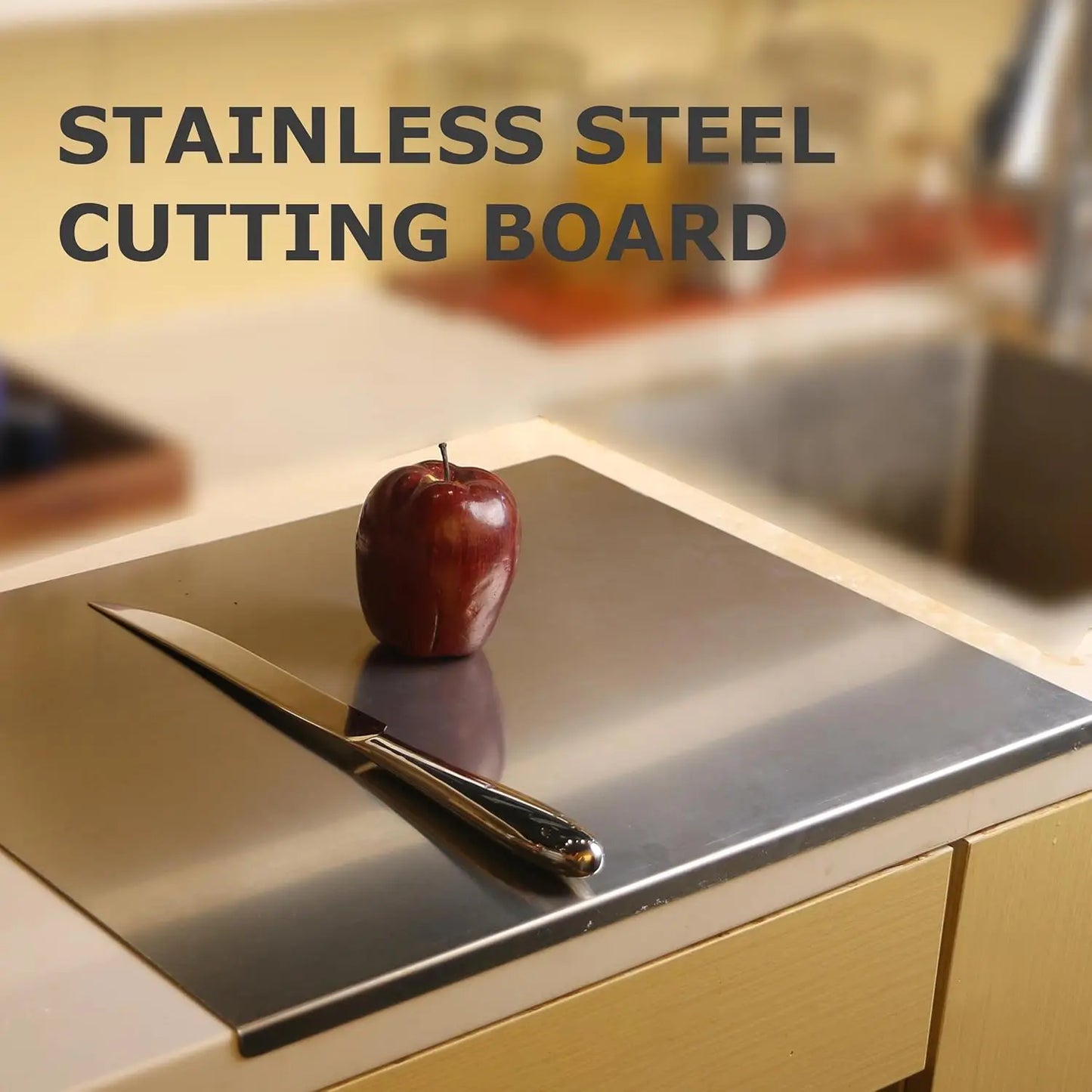 Premium Stainless Steel Cutting Board Durable Kitchen Hygienic Work Surface