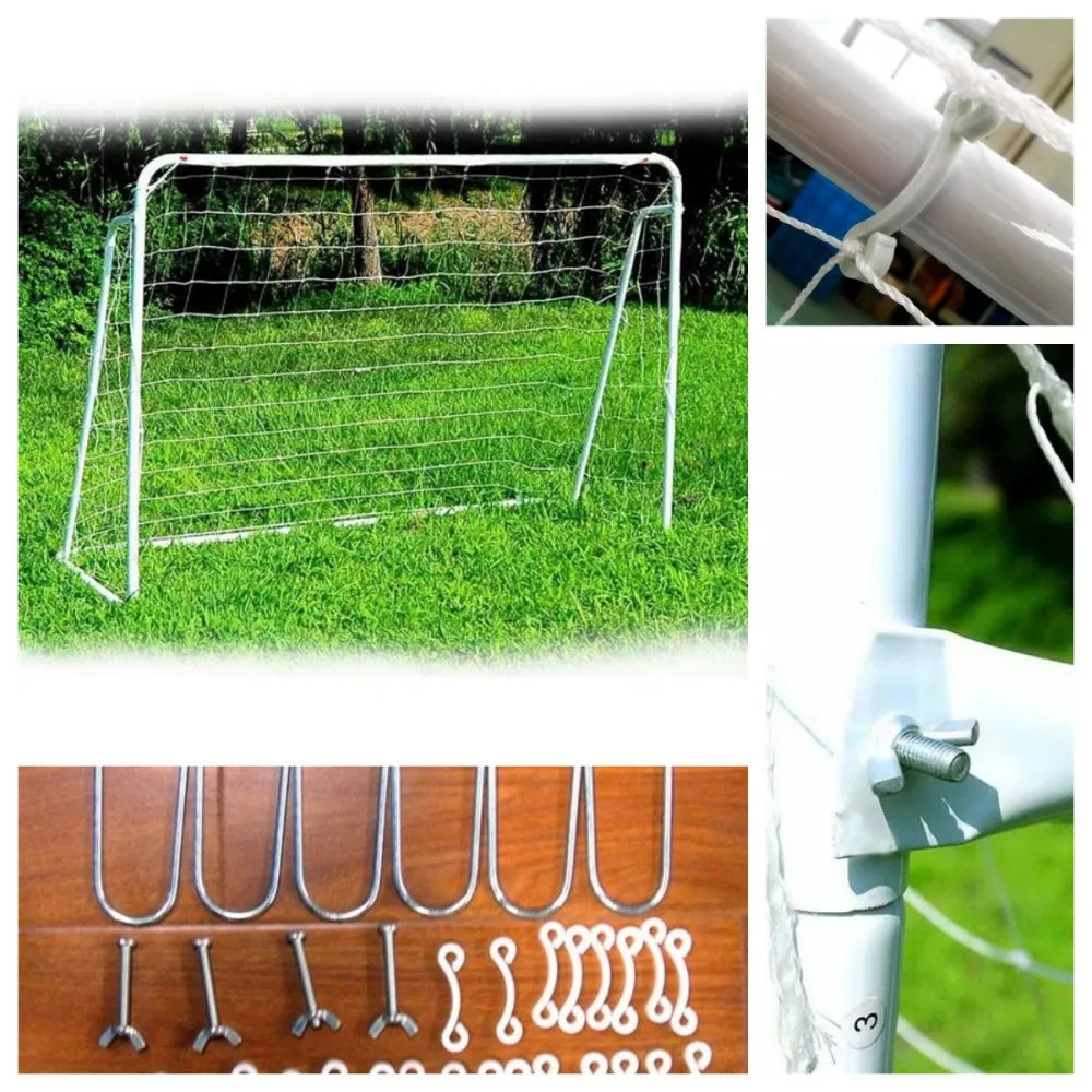 8x5 Soccer Goal Training Set with Net Buckles Ground Nail Football Sports for use on the beach community playground school etc